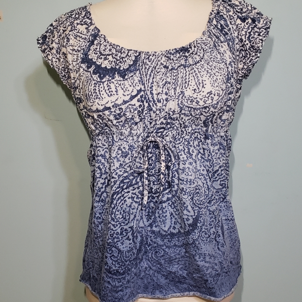 Blue ombre cottagecore top